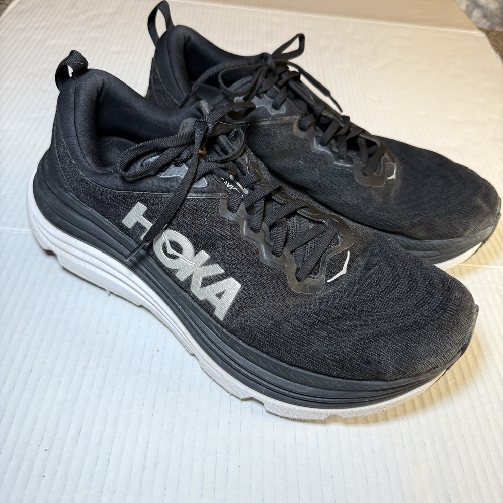 HOKA ONE ONE GAVIOTA 5 Black Running Shoes Sneakers Men's Sz 12.5 EE